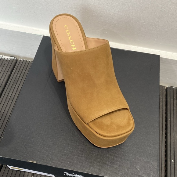 Coach Suede Platform Mules, Size 10 - Picture 4 of 6